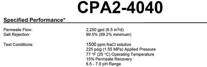 فیلتر ممبران 4 اینچ هایدروناتیک مدل CPA2-4040
