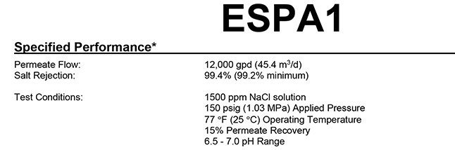 فیلتر ممبران 8 اینچ Hydranautics مدل ESPA1-8040
